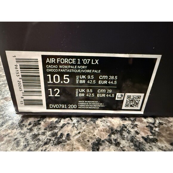 Size 10.5 Nike Air Force 1 Low \'07 LX Cacao Wow Pail Ivory Mens DV0791-200